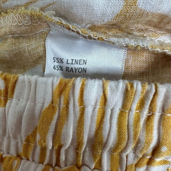 REVOLVE Haute Hippie Yellow Floral Linen Baggie Pants | Size M - Picture 8 of 10